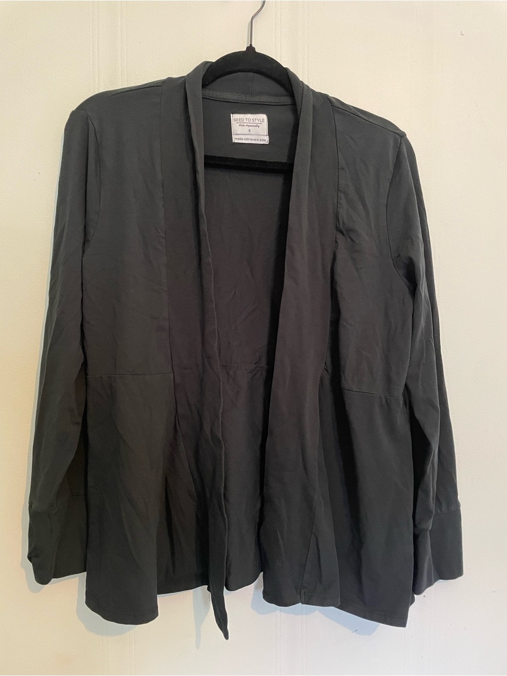 Seed To Style Black Long Sleeve Open Cardigan
